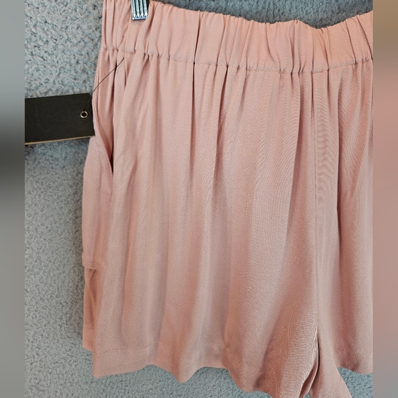 Frye Millennial Pink Womens Pull On Tie Waist Shorts Sz M Pockets Breathable - Picture 10 of 15